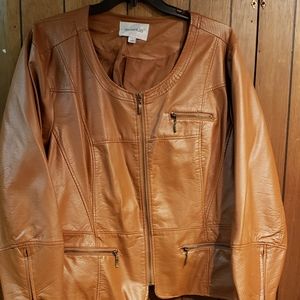 Plus size Faux Leather Jacket